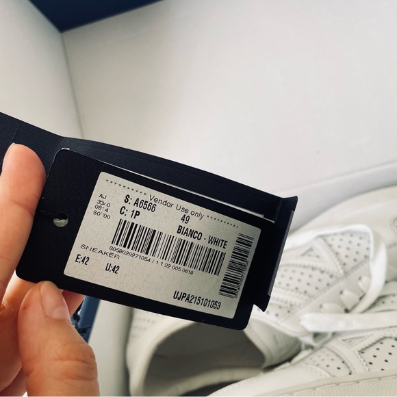 AJ ARMANI JEANS Genuine Bianco-white Sneaker Trainers Mens Shoes Size UK 8 - Picture 9 of 10